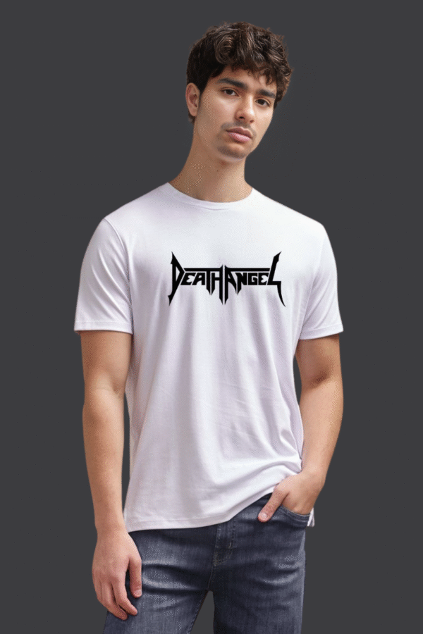 Death Angel Premium White Graphic T-Shirt – 100% Cotton | Half Sleeve