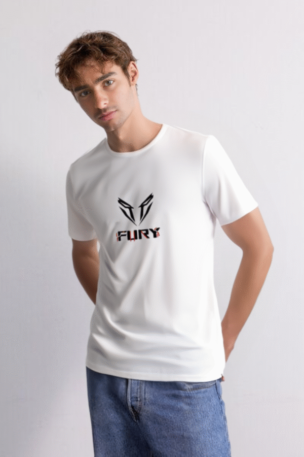 Fury X Revenge Premium Graphic T-Shirt | White Cotton Half Sleeve Tee for Men