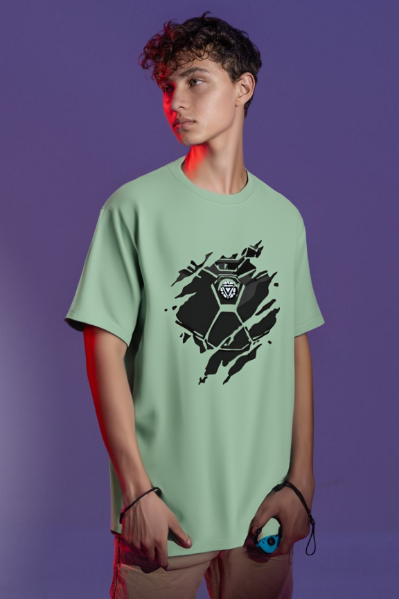 Oversized Revenge Graphic Print T-Shirt | 100% Cotton Round Neck