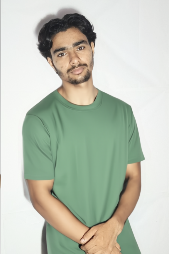 Premium Sage Green Plain T-Shirt for Men | Soft Cotton Blend | Casual & Daily Wear Round Neck Tee