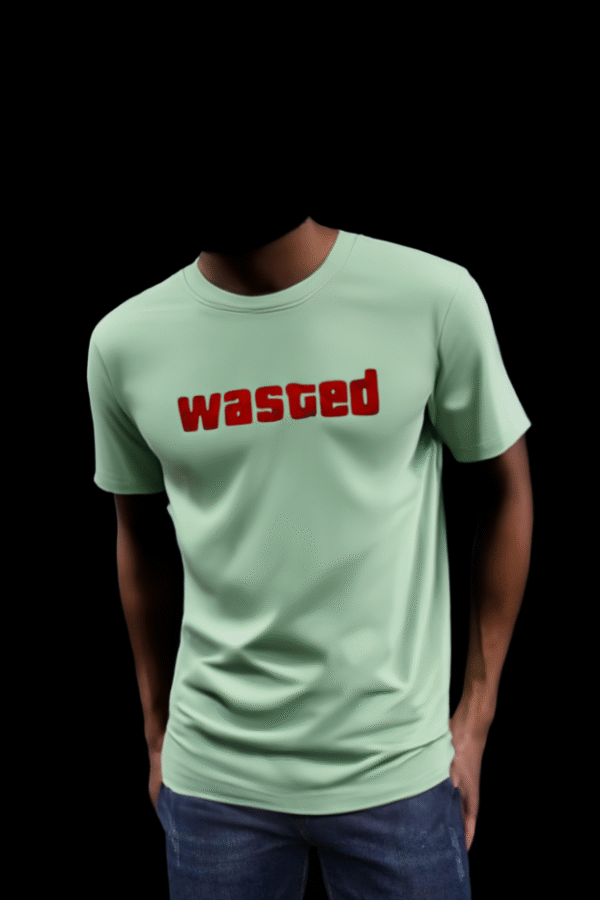 Oversized Wasted T-Shirt in Sage Green | Graphic Streetwear Tee